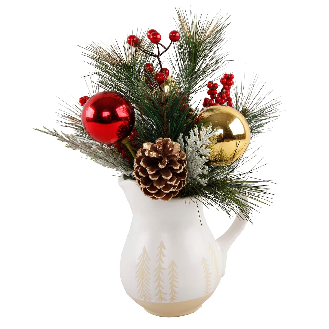 Christmas Mix In 14&#x22; Ceramic Watering Pot